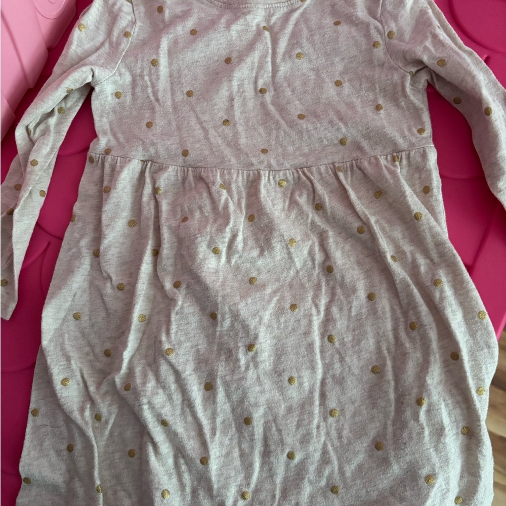 Old Navy Pink Dress with Gold Polka Dots